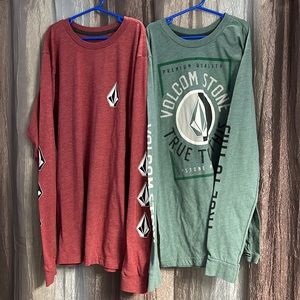 2 mens Volcom long sleeve tshirts